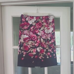 Floral Skirt with Pink and Black Design